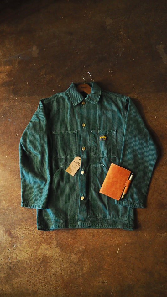 Stan Ray Shop Jacket Hickory Stripe w/ Green Overdye