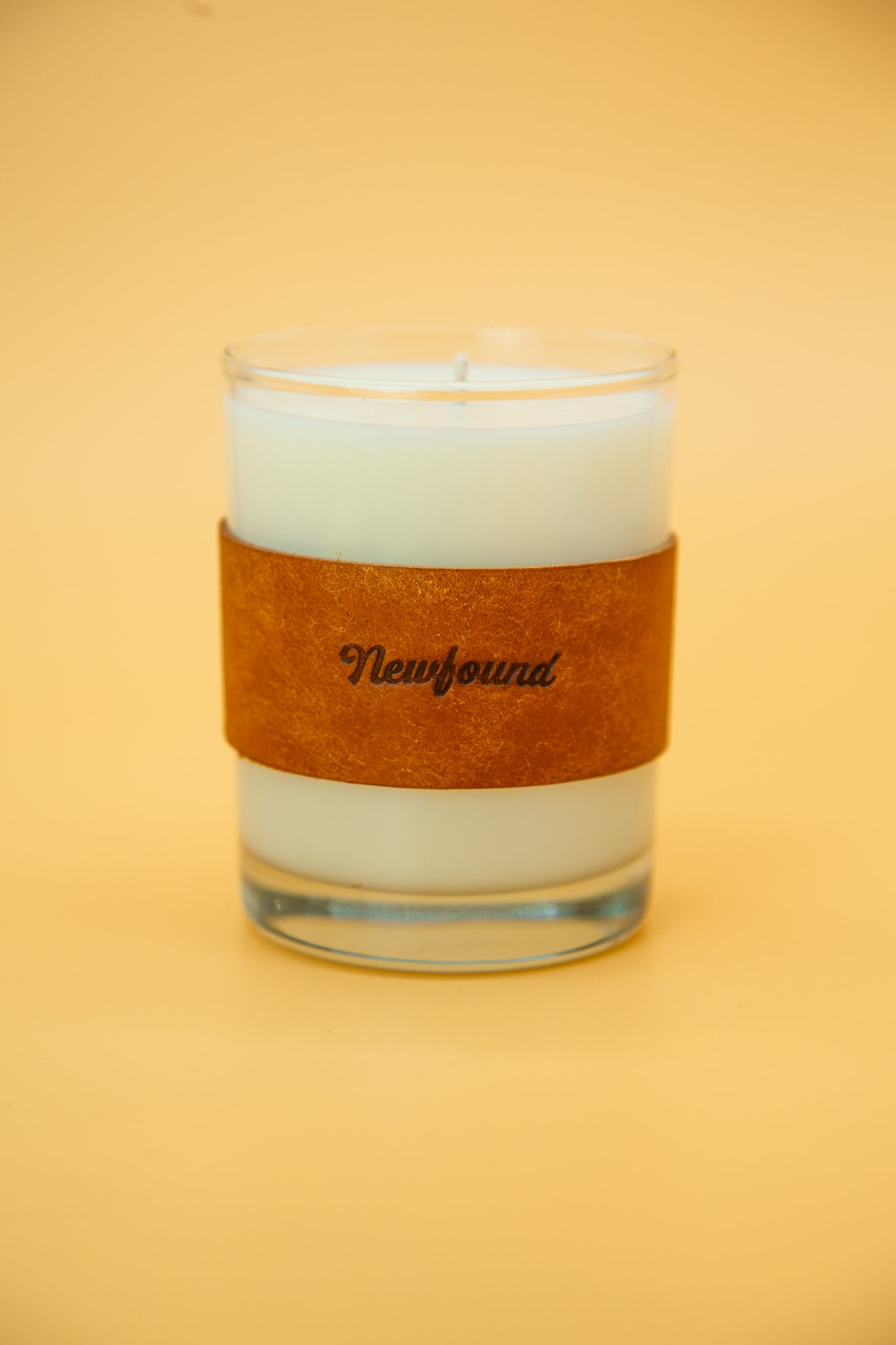 Leather Wrapped Soy Wax Candle - Leather Scent