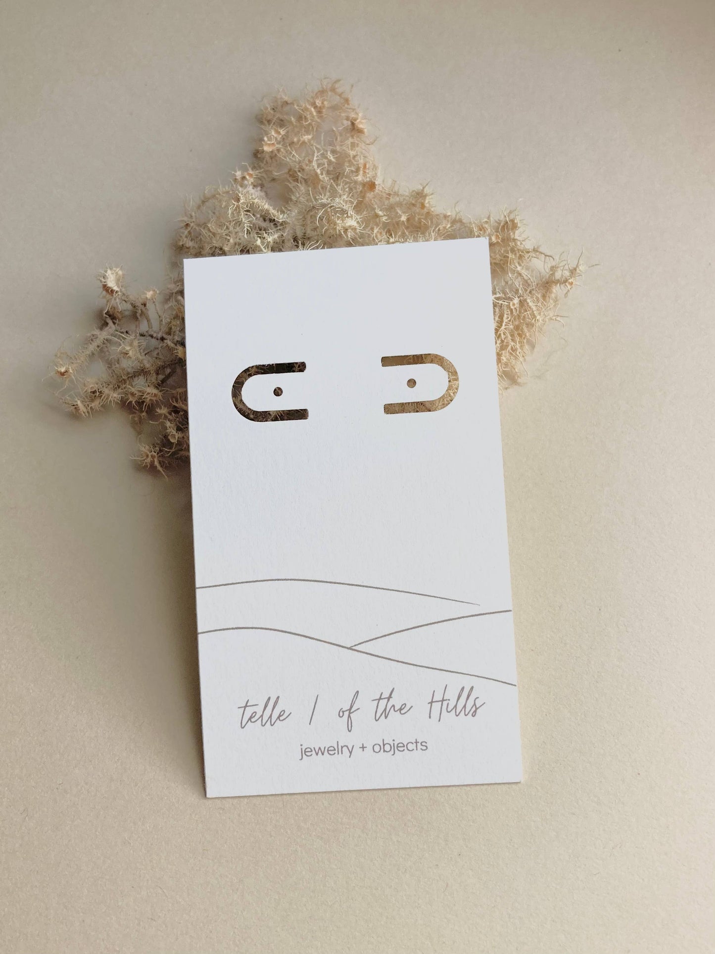 telle / of the Hills - Cove Stud - Minimal Gemstone Arc Frame Stud: 14k gold fill / Pink opal