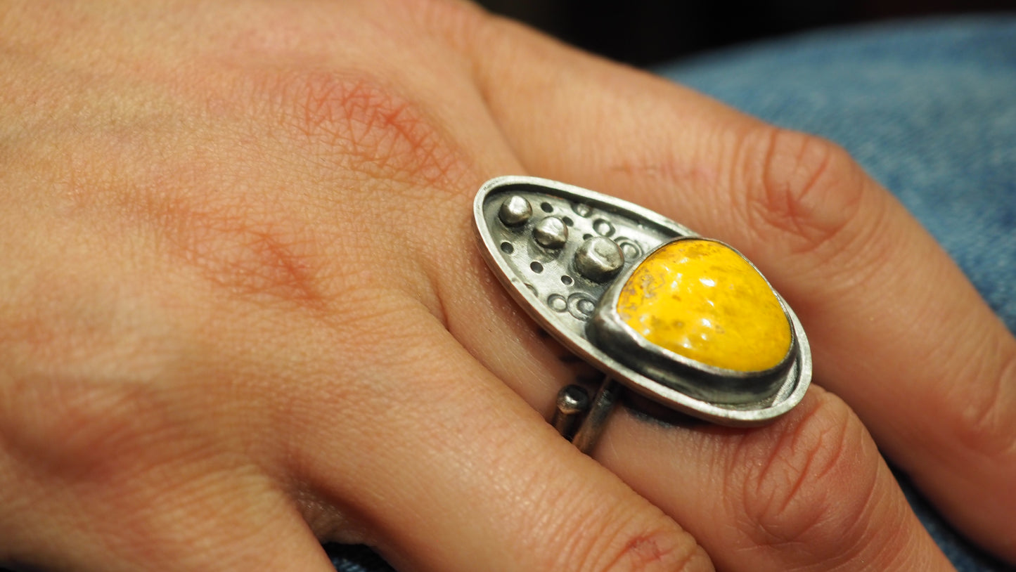 Bumble Bee Jasper Ring