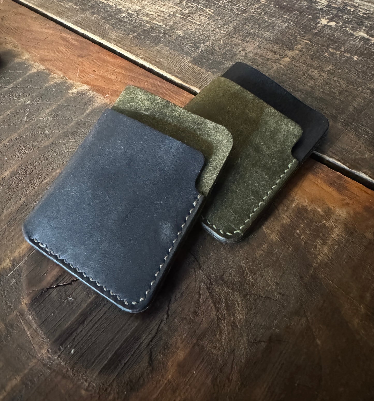 Hand Stitched Pueblo Leather Card Holder